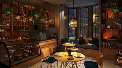 雨天咖啡厅放松