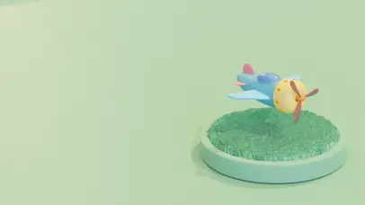 草坪上的小飞机