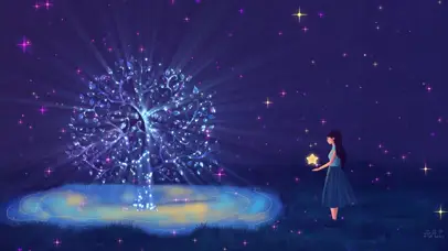 星空下的许愿女孩