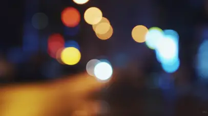 4k城市街头夜晚灯光唯美意境