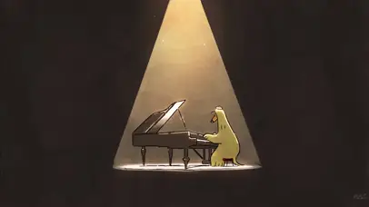 弹钢琴的狗狗