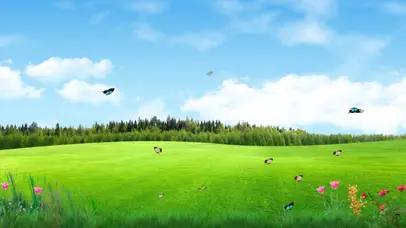 4k蓝天白云草地