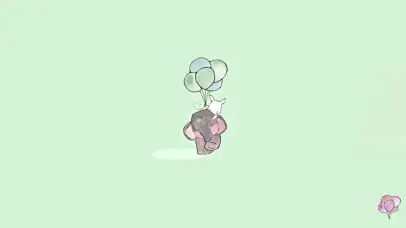 兔子和大象家气球可爱