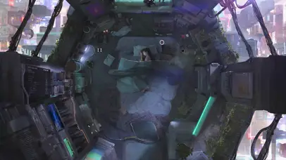 下雨天朋克风房间睡眠