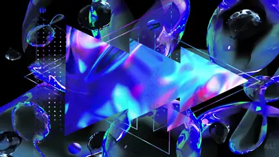 酸性风泡泡几何渐变色流体