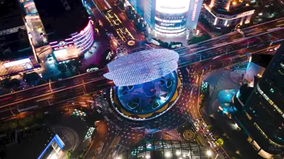 五角场无人机环绕