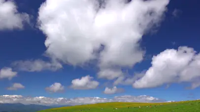 蓝天白云绿草地