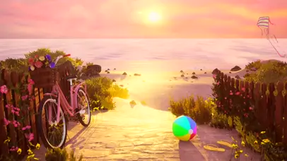 日落景色舒适的海滩