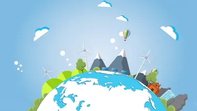 4K可爱童趣卡通绘画地球