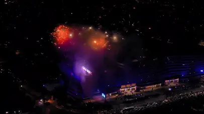 4k 新年烟花夜城