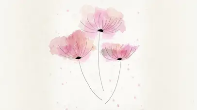 水彩花朵