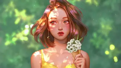 清新小姐姐插画