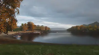 地平线风景秋天湖面