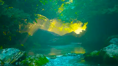 4K护眼山涧溪流
