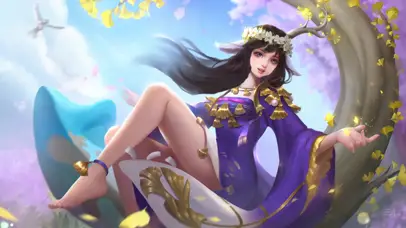 坐在树上的女孩