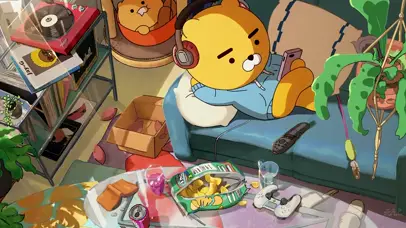 房间悠闲的小熊