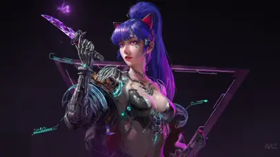 性感机械装甲武士女孩