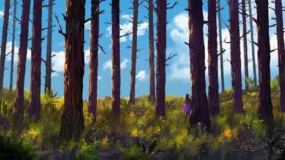 4K梦幻唯美治愈鲸鱼森林天空