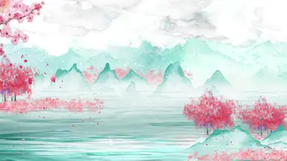 唯美绿色中国风古风