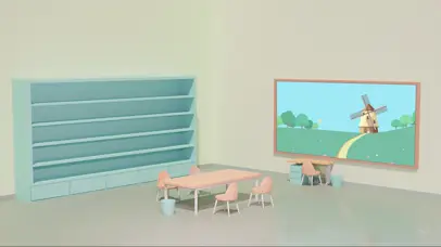 3D渲染绿色风格电脑桌面