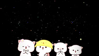 星空下可爱的喵