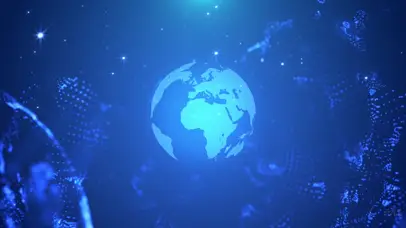 蓝色酷炫星球商务