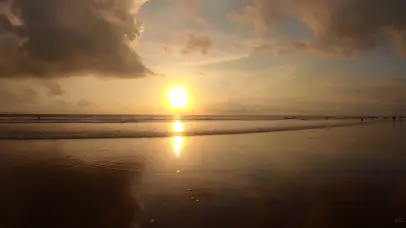 落日夕阳海滩