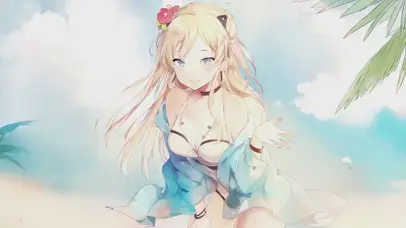 海边度假少女
