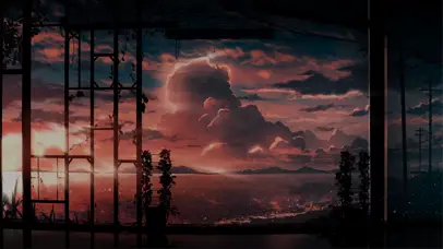 唯美天空夕阳海景