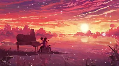 唯美夕阳可视化钢琴曲