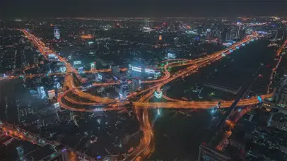 4k 城市夜景公路