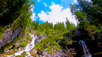 4K森林瀑布流水