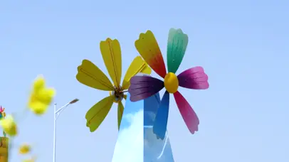 4K大风车七彩风车童真