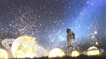 星空下的宇航员