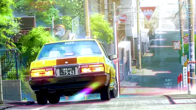 出租车 雨后彩虹