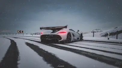雪地里的跑车