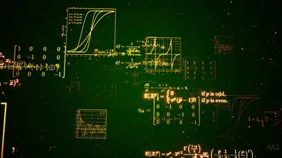 4k炫酷金色发光数学公式