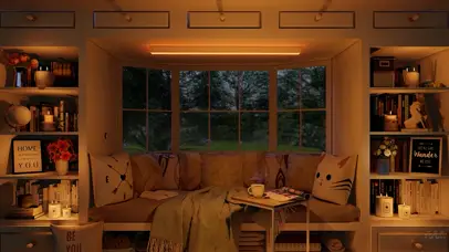 舒适温暖的书房