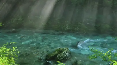 4k清澈溪水