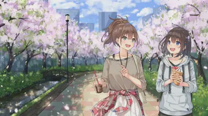 樱花街道相约一起