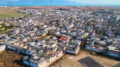 大理喜洲风光航拍4k