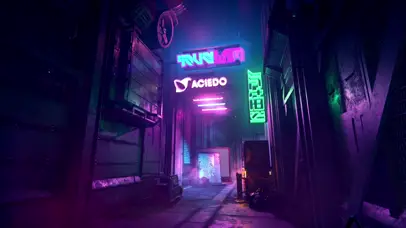 赛博朋克的街道