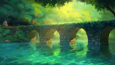 小桥流水 护眼