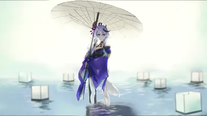 龙胆尊紫薯雨中撑伞