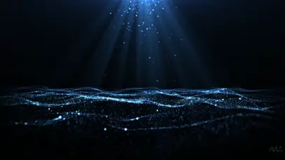 唯美蓝色荧光粒子