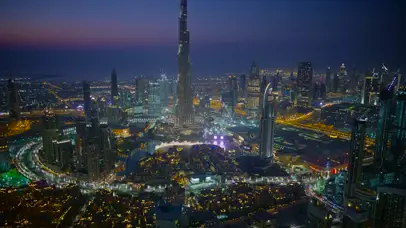 航拍哈利法塔之夜