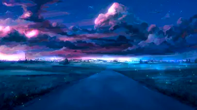 治愈 傍晚荧光小路