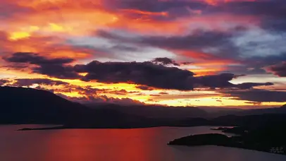 4k云南大理洱海日落晚霞