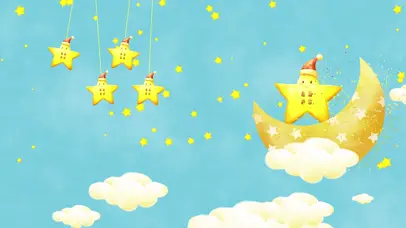 卡通月亮星空