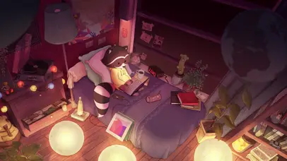 深夜工作的小熊